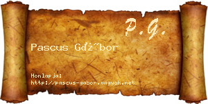 Pascus Gábor névjegykártya