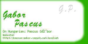 gabor pascus business card